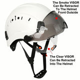 Construction Safety Helmet With Visor Built In Goggles Hard Hat  Work Cap